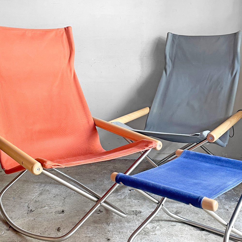 ニーチェアX  NY chair X フォールディングチェア＆オットマン ロッキング 折り畳み  MoMA 藤栄 新居 猛 ～座り心地を持ち運べる椅子～