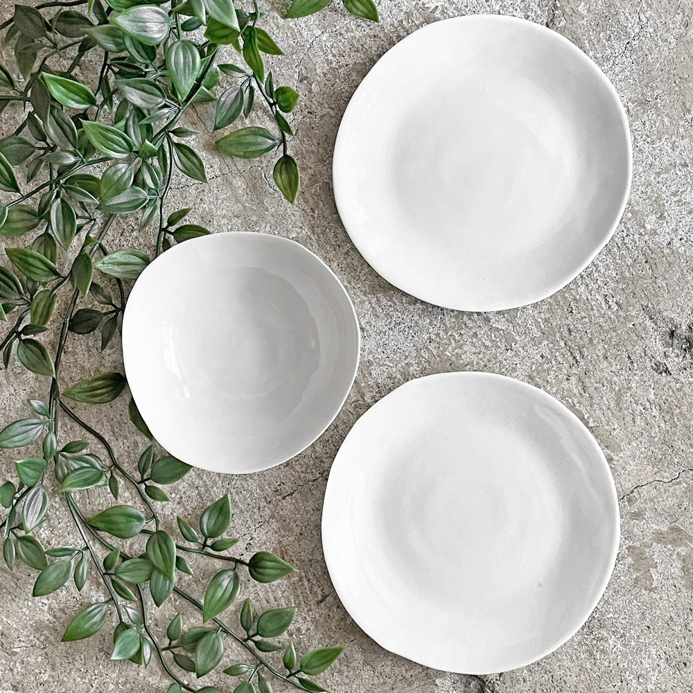 クリスチャンヌ・ペロション Christiane Perrochon ボウル ＆ プレート ホワイト 陶器 イタリア ～ 繊麗なうつわ ～