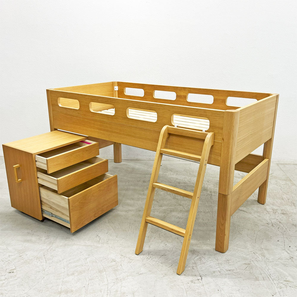 【登戸BASE店】アクタス ACTUS ファズル FUZZLE ハイベッド + ハンドルチェスト オーク材 買取させていただきました。