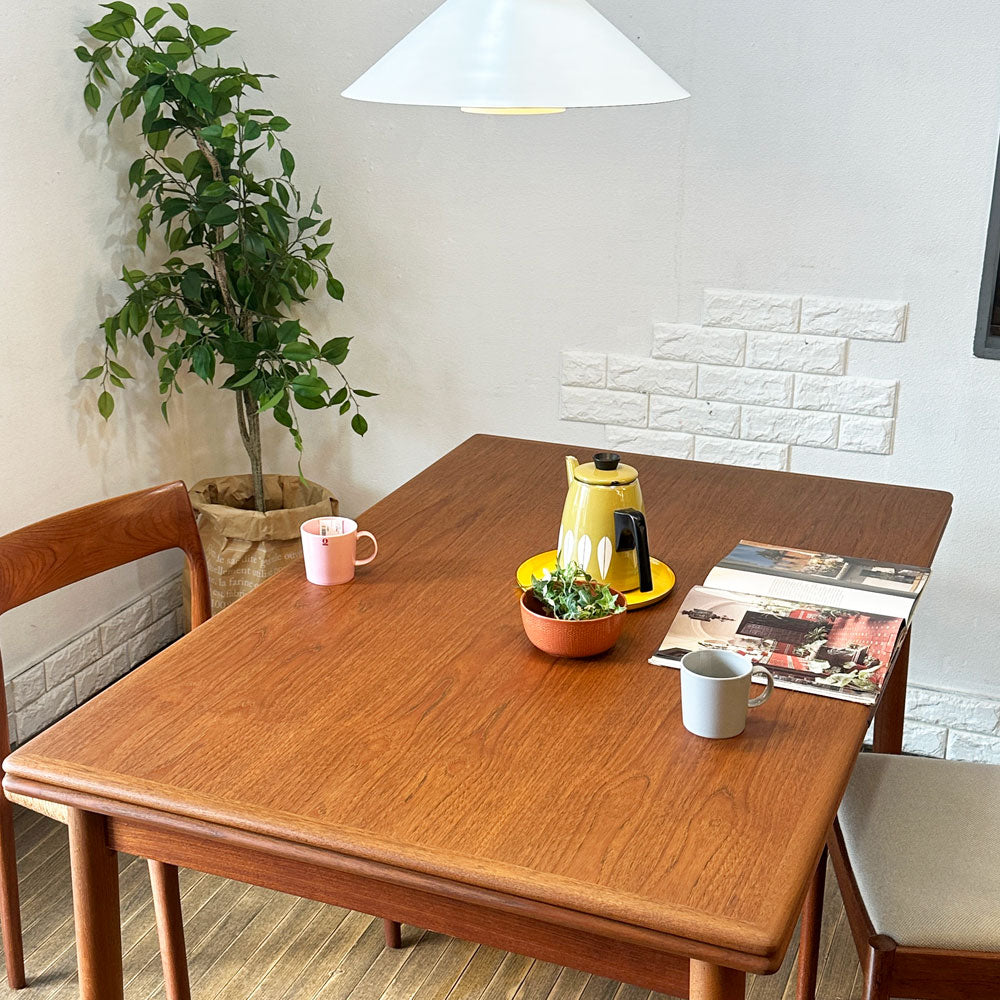 デンマークビンテージ Danish Vintage エクステンション EX ダイニングテーブル W139-192.5-246cm チーク材 伸長式 北欧家具 ～ 北欧のしあわせ  ～