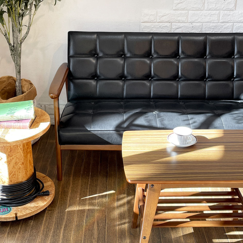 カリモク60 karimoku60 Kチェア 2シーター ソファ 2人掛け 2P スタンダードブラック レトロモダン ジャパニーズミッドセンチュリー ～流行を超えて、ずっとそばに。～