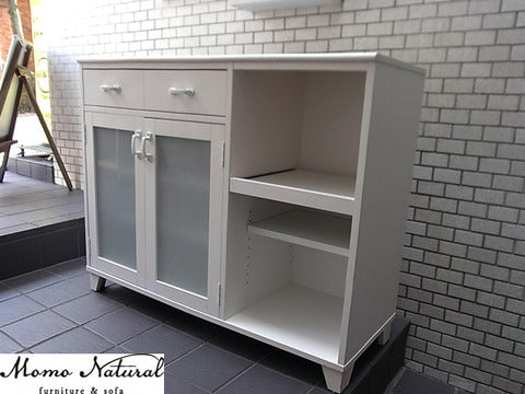 MOMO natural モモナチュラル 〝LAND ランド” タイルトップ キッチンカウンター パイン材 ホワイト～憧れのホワイトキッチン【買取と販売とレンタルのお店】