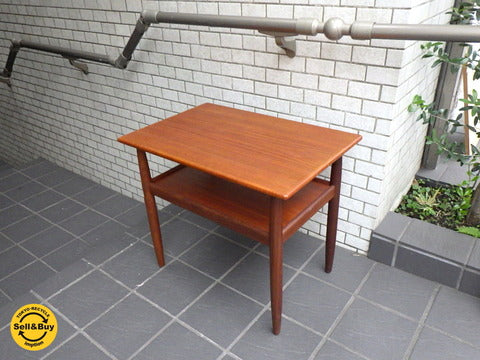 デンマーク ビンテージ チーク材 サイドテーブル 北欧 ～ 洗練されたシンプルなフォルムは空間を上質に演出。【買取と販売とレンタルのお店】