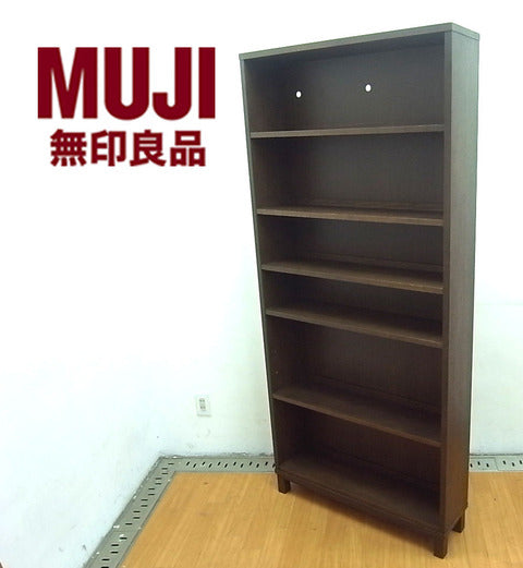 お気に入りを飾る事も出来る薄型木製収納♪ MUJI （ 無印良品 ） 『 タモ材（ブラウン） ディスプレイ本棚  』 【買取＆販売＆レンタル】