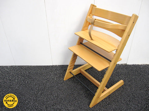 ノルウェー STOKKE / ストッケ社 ベビー&キッズチェアの元祖 旧ベビーガード付き！ 『 TRIPP TRAPP / トリップトラップ 』  ～ 幅広いインテリアに馴染む一番人気色ナチュラルカラー！ ～