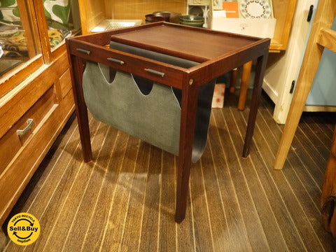 デンマーク BRDR.FURBO社 ローズｘレザー マガジンラック Bent Silberg ～美しき実用品【買取と販売とレンタルのお店】