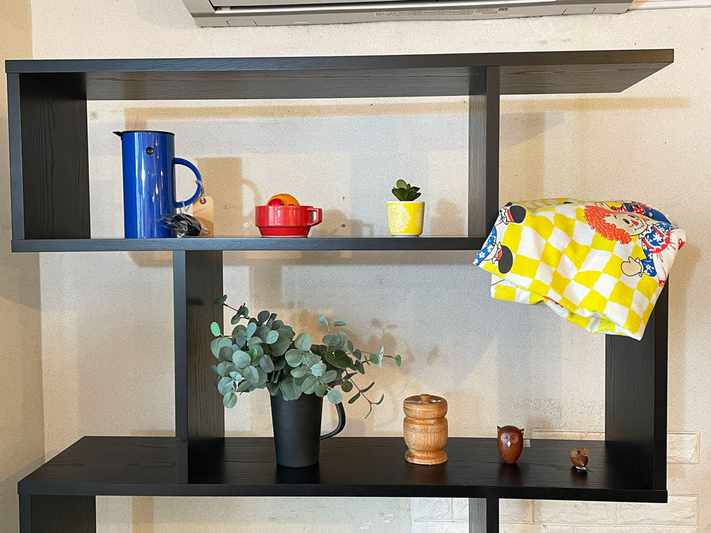 ザ コンランショップ THE CONRAN SHOP バランスシェルビング BALANCE SHELVING シェルフ ブラック オーク材 廃番カラー 参考価格約20万円 ～不規則なリズム。～