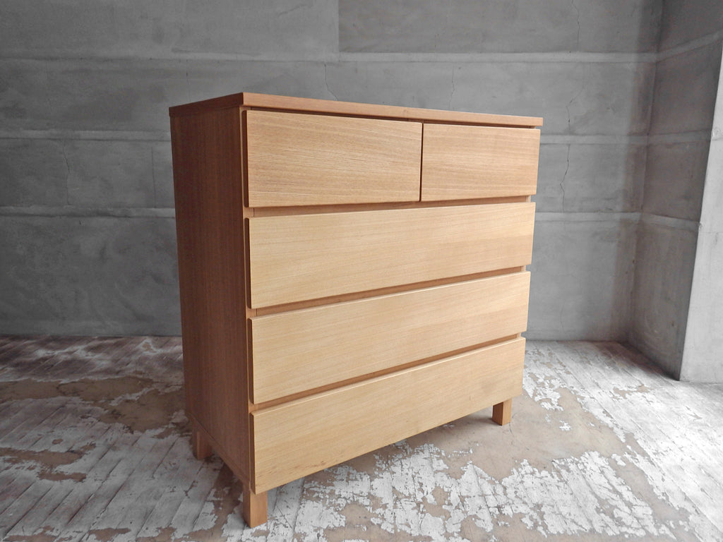 無印良品 MUJI 木製チェスト ４段 タモ材突板 フルオープン シンプルモダンデザイン ナチュラル 廃盤品  中古品 買い取りしました。