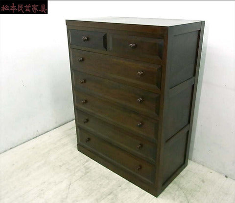 百木の長、ミズメザクラを惜しげもなく使用した高級感あふれるチェスト～ 松本民芸家具 6段チェスト/衣装箪笥 D型整理箪笥【買取と販売とレンタルのお店】