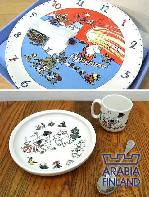 ～ムーミンの希少な未使用廃盤品入荷！～ ARABIA  『 ムーミン 陶製ウォールクロック & チルドレンセット 』 未使用 【買取＆販売＆レンタル】