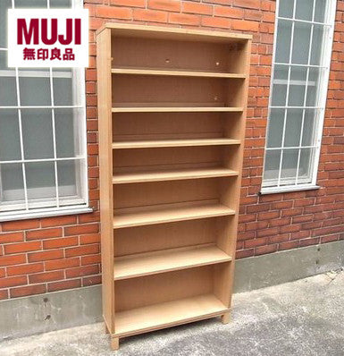 空間を圧迫しない大容量のナチュラルな木製収納♪ MUJI （ 無印良品 ） 『 タモ材（ナチュラル） ディスプレイ本棚  』 【買取＆販売＆レンタル】