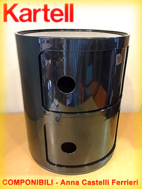 イタリアンモダンファニチャーのアイコン的ツール！ Italy Kartell ( カルテル社 ) 「 COMPONIBILI （ コンポニビリ ）」 ストレージBOX ／ ラウンドシェルフ2段 【出張買取＆販売＆レンタル】