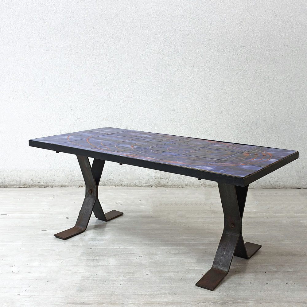 【祖師ヶ谷大蔵店】ベルギービンテージ タイルトップxスチールフレーム コーヒーテーブル Tile Top Coffee Table 60's-70's ローテーブル ミッドセンチュリー 買取させていただきました。