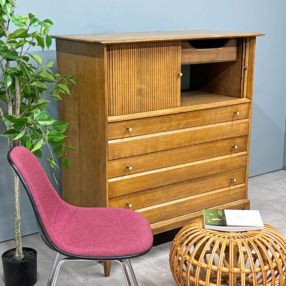 ヘイウッドウェイクフィールド HEYWOOD WAKEFIELD ケイデンス Cadence ハイチェスト キャビネット w104㎝ 蛇腹扉 USビンテージ ～ヘイウッドのクラフト精神が息づくアメリカンヴィンテージ～