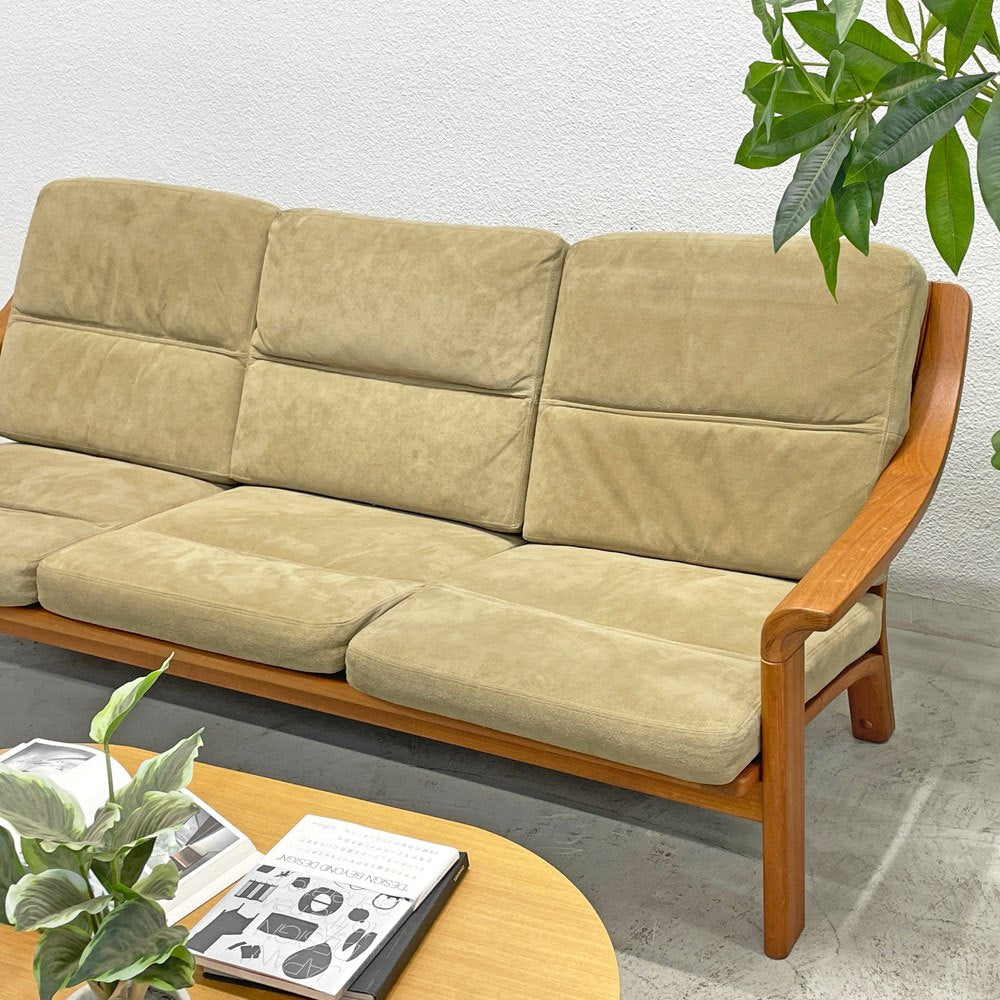 PJ furniture チーク無垢材 3pソファ 3シーター POUL JEPPESEN デンマークビンテージ ～無垢材と曲線が魅せるデンマークビンテージ～