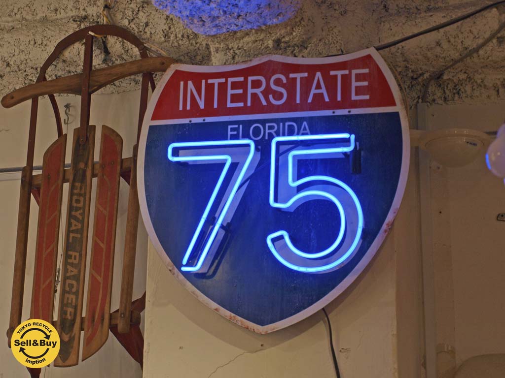 INTERSTATE FROLIDA route75 州間高速道75番 トラフィックネオンサイン 中古品 買い取りしました。下北沢店 出張買取もお任せ下さい。