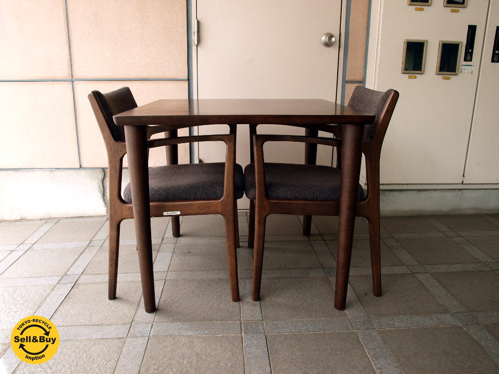 カリモク60+ Karimoku ダイニングテーブル 幅80ｃｍ モカブラウン ラバートリー 買い取りしました。下北沢店 出張買取もお任せ下さい。