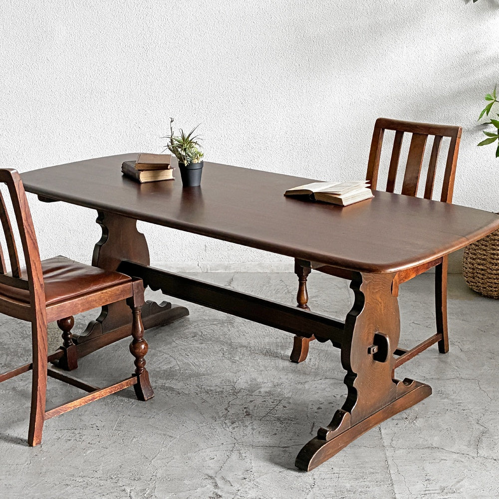 【登戸BASE店】アーコール Ercol オールドコロニアル リフェクトリーテーブル ダイニングテーブル エルム無垢材 英国 UKビンテージ 買取させていただきました。