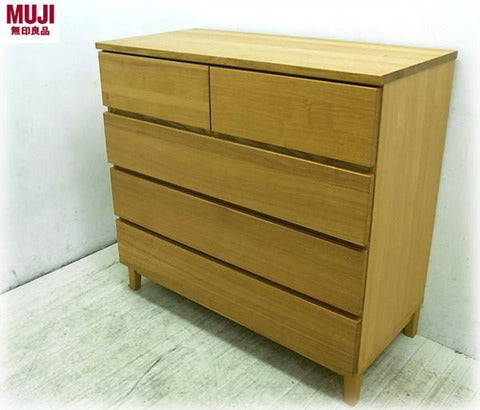 ◎経堂店 無印が送る希少な無垢材モデル ～ muji 無印良品 ﾀﾓ材 4段チェスト 無垢天板　【買取と販売とレンタルのお店】