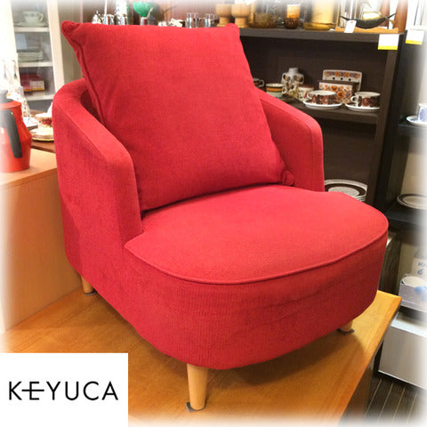 ◎経堂店 丸くて優しいソファ入荷です。 ～ KEYUCA ケユカ ポジート １Pソファ レッド　【買取と販売とレンタルのお店】