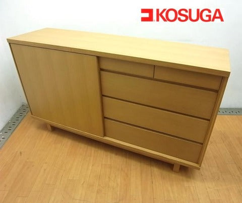 良質な雰囲気とたくみの技術～KOSUGA コスガ タモ材 サイドボード キャビネット【買取＆販売＆レンタル】