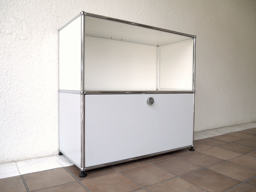 ユーエスエムハラーシステム USM Haller 1×2 サイドボード W786 セミオーダー ピュアホワイト×ライトグレー 定価￥134,585+α 状態良好 シェルフ キャビネット オフィス家具 MoMA スイス製 ～ デザイン & 機能共に優れた システムストレージ 入荷！ ～