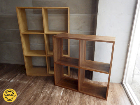 MUJI / 無印良品 スタッキングシェルフ ウォールナット 2x2 & オーク材 2x3 ～ シンプルで使い勝手の良い無印良品の人気アイテムです。　【買取と販売とレンタルのお店】