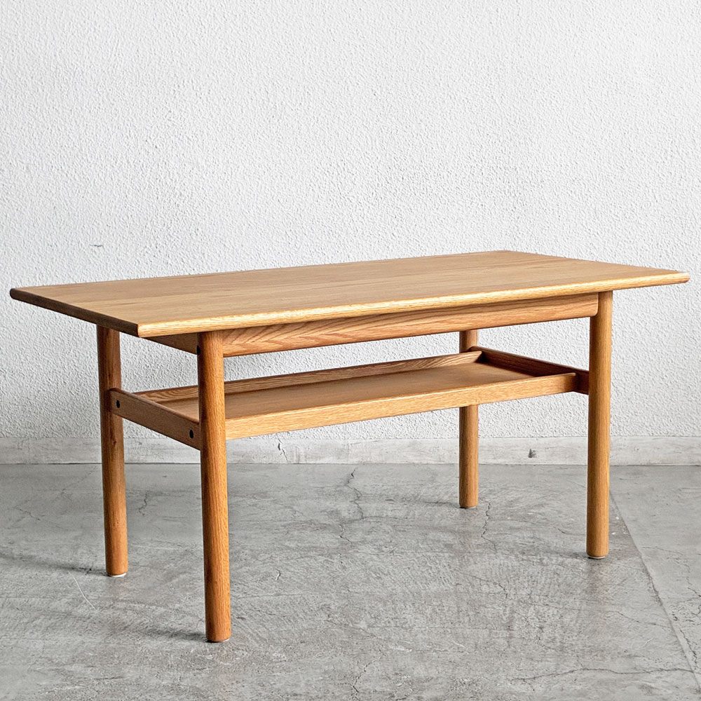 【登戸BASE店】アクタス ACTUS ロッジ LODGE SOFA TABLE ソファテーブル リビングテーブル W110cm オーク材 天板下収納付 参考価格￥56,100- 廃番 買取させていただきました。