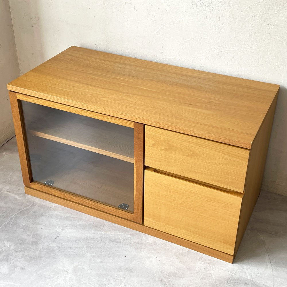【下北沢店】無印良品 MUJI オーク材 テレビボード AVボード ローボード TV Borard フリップダウンドア 2段抽斗 シンプル ナチュラル 買取させていただきました。