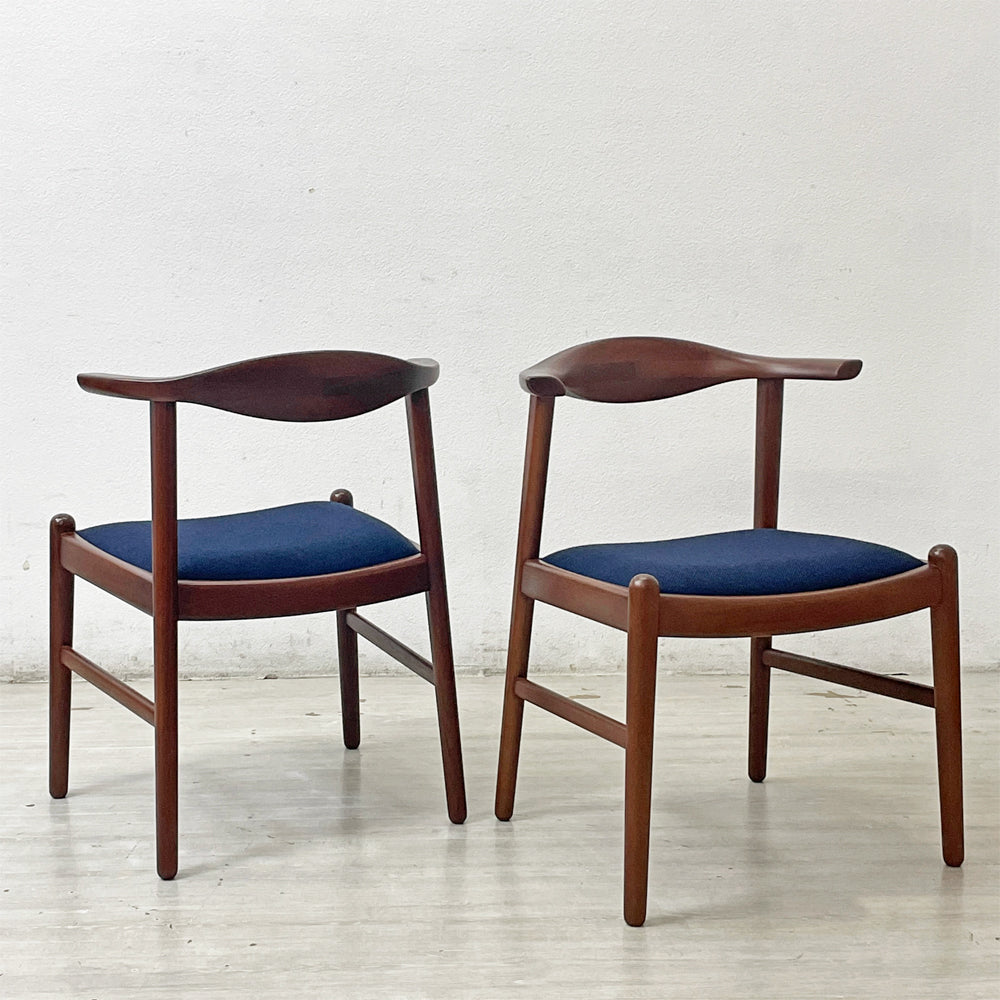 【祖師ヶ谷大蔵店】青林製作所 ハーフアームチェア ダイニングチェア チーク無垢材 ファブリック 北欧スタイル ビンテージ 2脚 買取させていただきました。