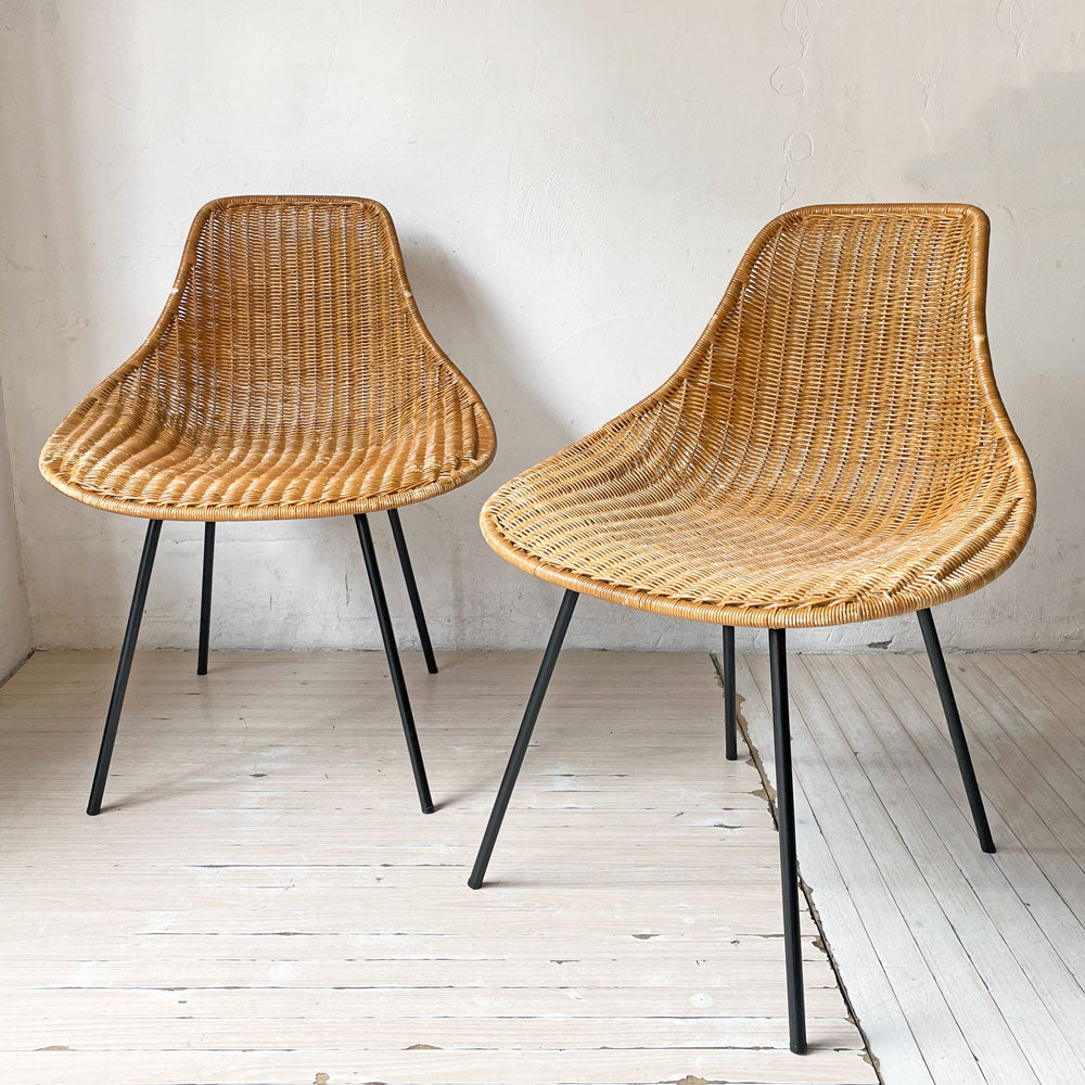【下北沢店】イデー IDEE バーバス チェア BARBAS CHAIR ダイニングチェア スチール脚 ラタン ナチュラル リゾートスタイル 計2脚 買取させていただきました。