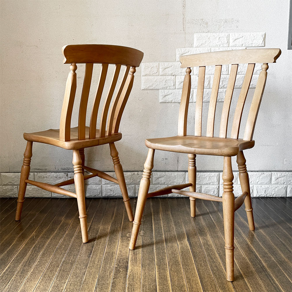 【経堂店】ペニーワイズ THE PENNY WISE スラットバックチェア ダイニングチェア ブナ無垢材 英国カントリー 定価￥49,500- 計2脚 買取させていただきました。