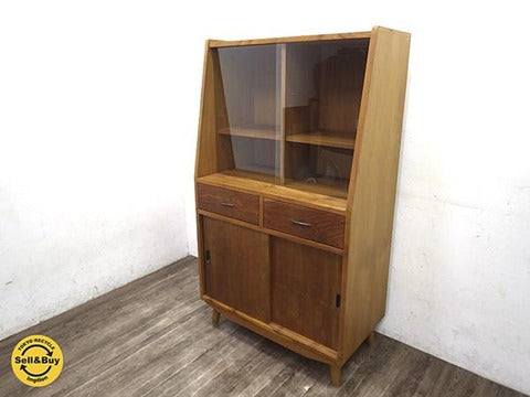 北欧スタイル チーク無垢材 カップボード 食器棚 TEAK ～北欧デザインを取り入れた落ち着いたフォルム【買取と販売とレンタルのお店】