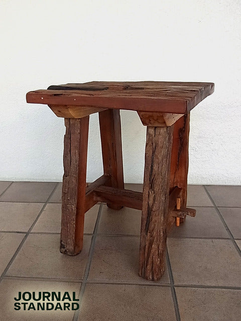 枕木（古材）の色味、風合いを活かした受注生産のオリジナルアイテム☆ ジャーナルスタンダード ファニチャー ブレダスツール 枕木 古材【買取と販売とレンタルのお店】