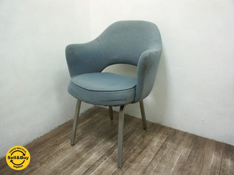 Knoll ノール社製 エーロ・サーリネン 71 アームチェア アルミ脚 ブルーグレー ～ ミッドセンチュリーを代表する名作チェア【買取と販売とレンタルのお店】