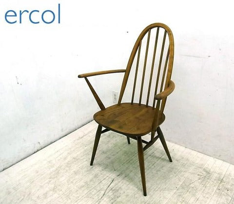マットな手触りと精度の高い曲げ木技術☆ 英国ビンテージ　Ercol アーコール社製 クエーカーアームチェア　【買取と販売とレンタルのお店】