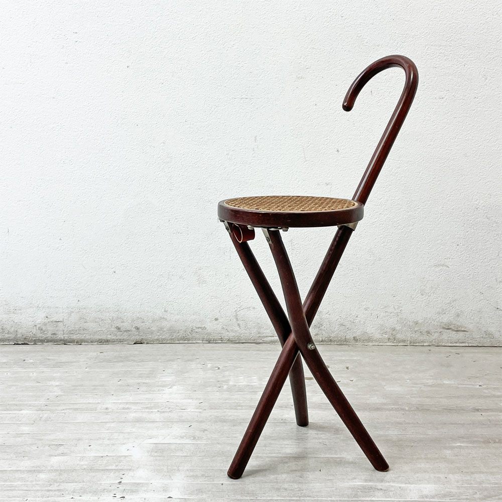 【祖師ヶ谷大蔵店】秋田木工 ステッキチェア フォールディングスツール ラタン ビンテージ 1970年代 ブナ材 ベントウッド買取させていただきました。