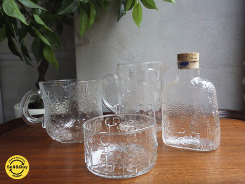 Nuutajarvi ヌータヤルヴィ / flora フローラ ＆ fauna ファウナ シリーズ / ボウル ピッチャー ボトル ～ 200年の歴史あるガラスメーカーの遊び心♪ 【買取と販売とレンタルのお店】