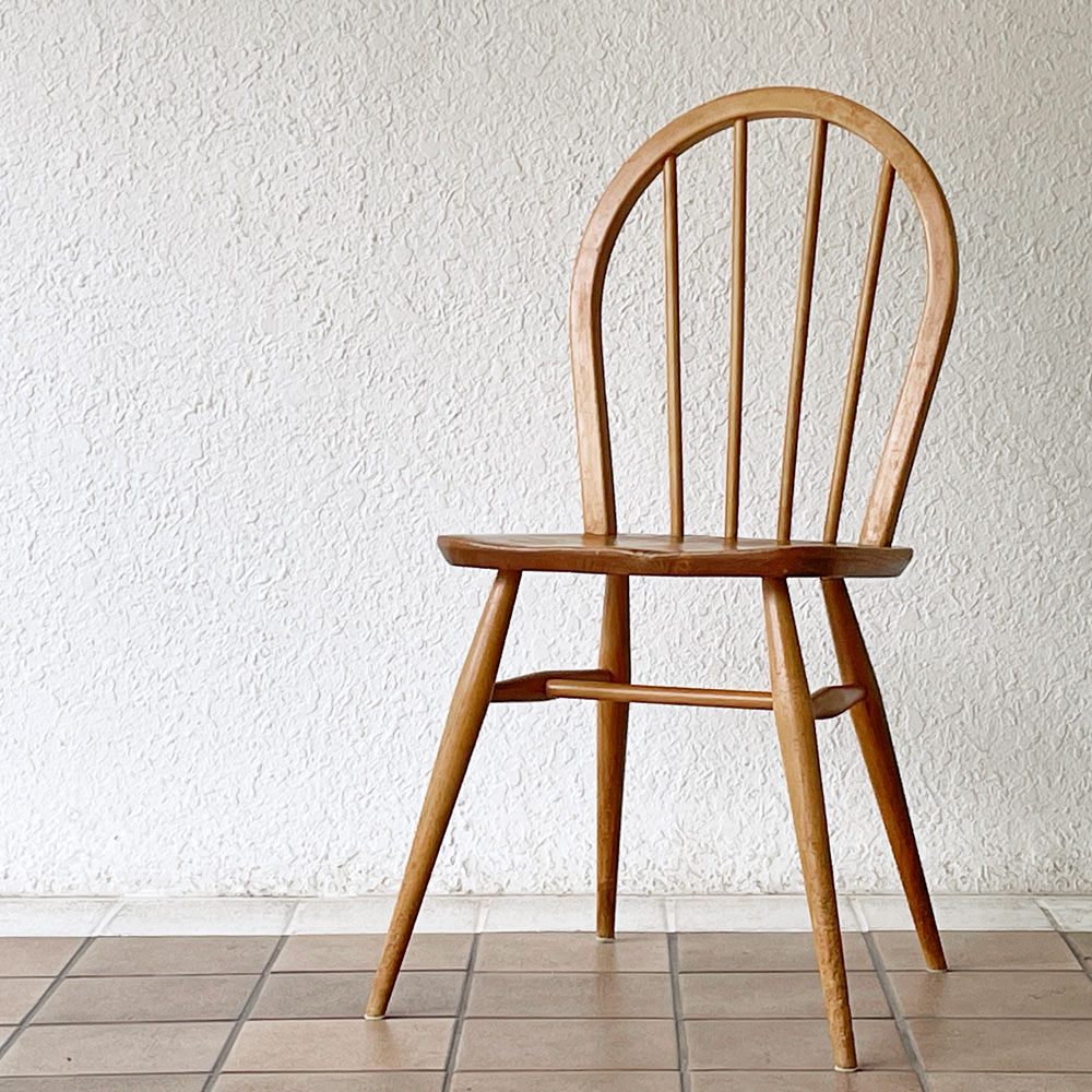 【用賀店】アーコール Ercol フープバックチェア ダイニングチェア スポークバック エルム材 UKビンテージ ブルーラベル 英国家具 買取させていただきました。