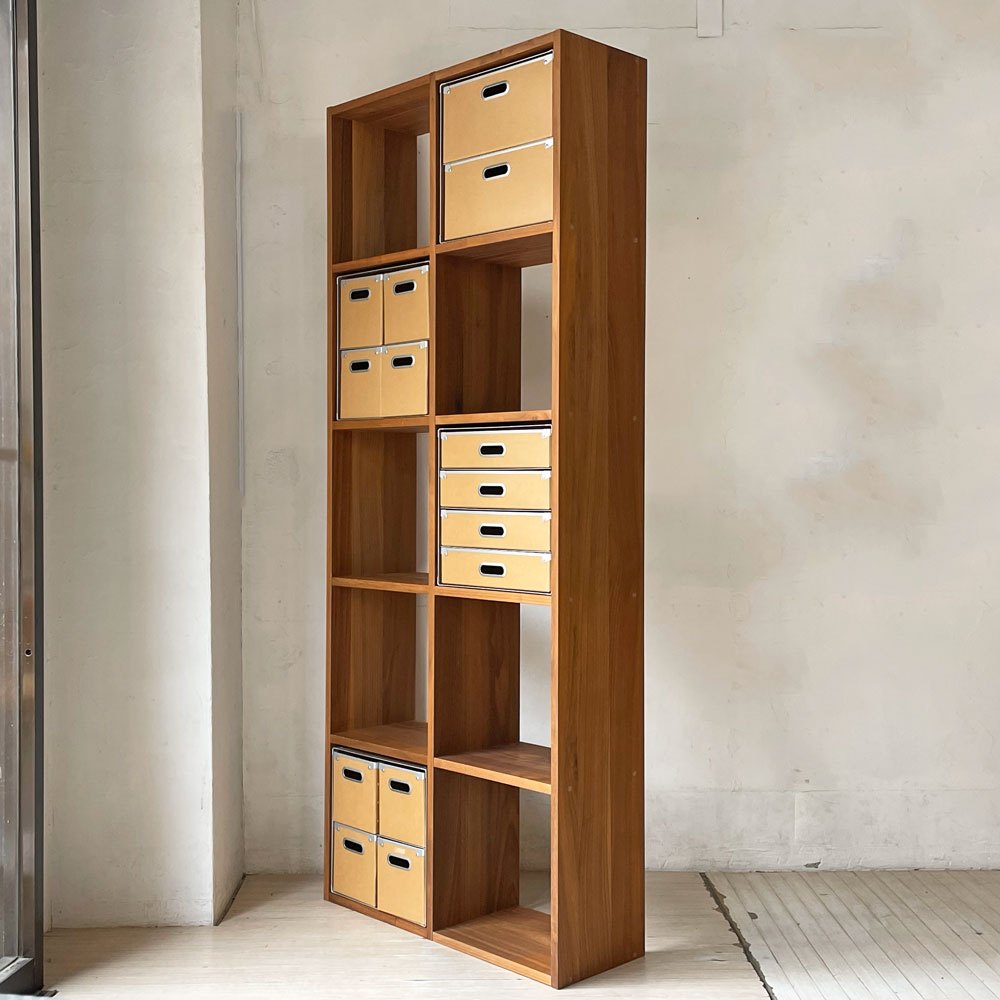 【下北沢店】無印良品 MUJI スタッキングシェルフ 2列5段 ウォールナット材 パルプボックス 4個セット 買取させていただきました。