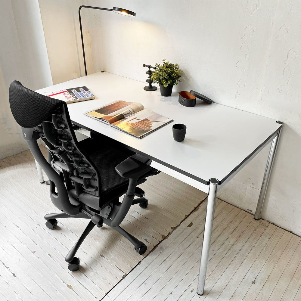 【下北沢店】ユーエスエム ハラー USM Haller モジュラーファニチャー ハラーテーブル ワーキングデスク パールグレーラミネート(ホワイト) アジャスター 高さ調整リング付き+H2cm 買取させていただきました。