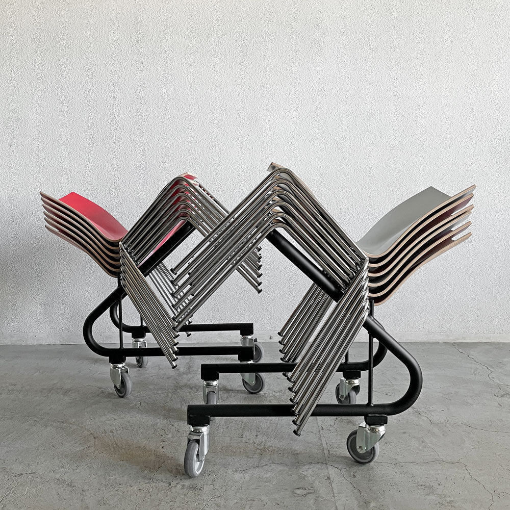 【登戸BASE店】エンゲルブレヒト Engelbrechts チャリック CHAIRIK 101 スタッキングチェア 4本脚 バーチ材 6脚セット 専用トローリー付 エリック・マグヌッセン 未使用保管品 計2セット 買取させていただきました。