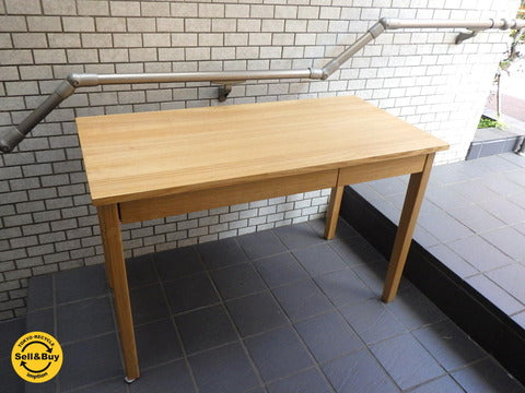 無印良品 MUJI タモ 無垢天板 幅110ｃｍ デスク ドロワー付 ～ クリエイティブな発想が生まれるゆったりしたデスクスペース【買取と販売とレンタルのお店】