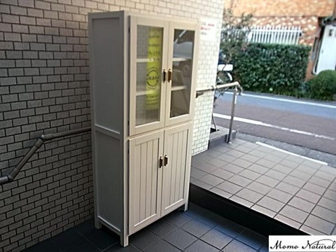 momonatural モモナチュラル CIELE シエル 食器棚 カップボード キャビネット ～ 清潔感のあるホワイトカラー ！！【買取と販売とレンタルのお店】