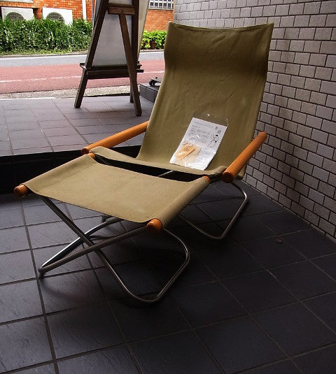 静かな湖畔の森の影～ ロングライフデザイン 新居 猛 Ny ChairX ニーチェア+ オットマン オリーブ【買取と販売とレンタルのお店】