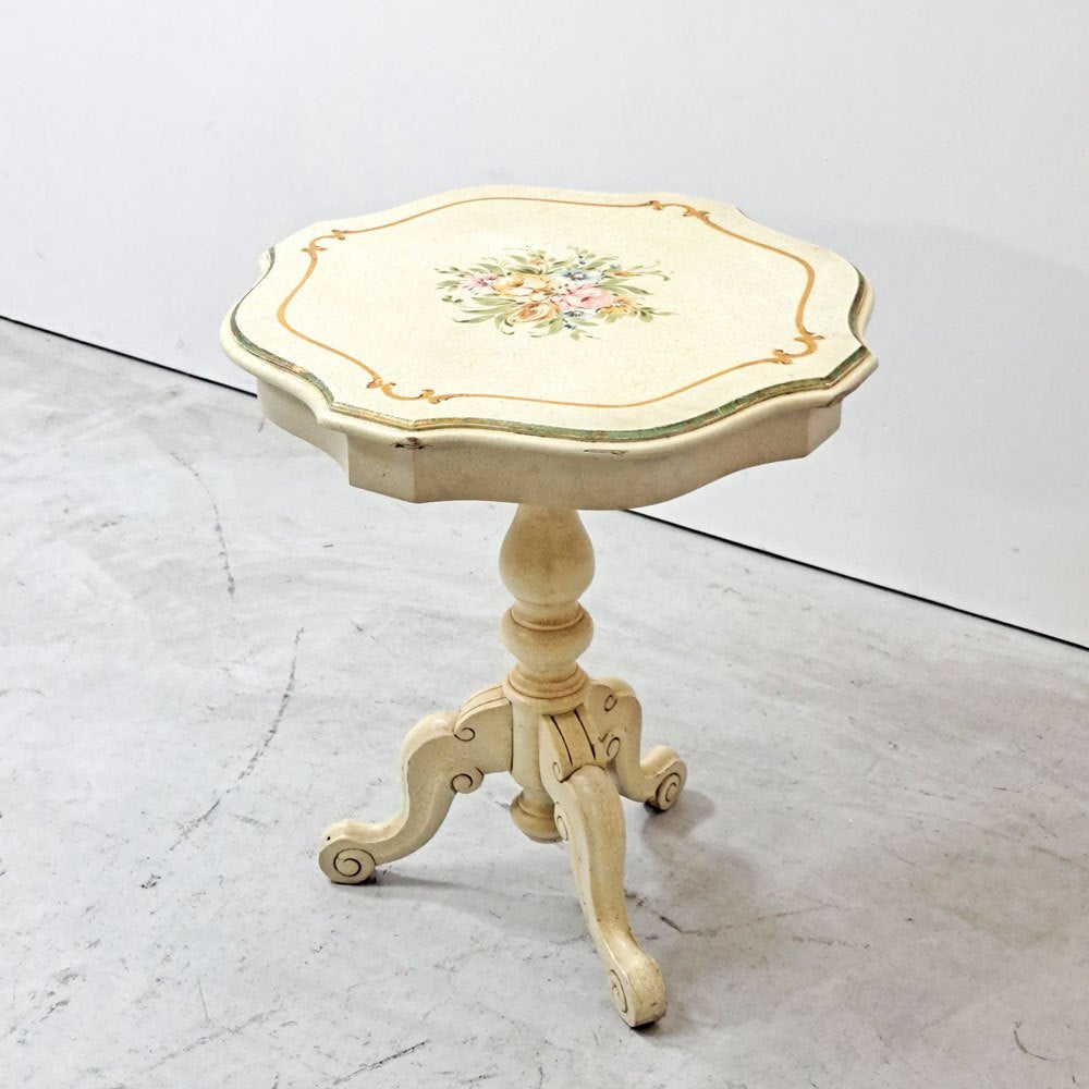 【祖師ヶ谷大蔵店】ヨーロピアンクラシカルデザイン European Classical センターテーブル 猫脚 ハンドペイント ボタニカル柄 W55cm ロココ調 買取させていただきました。