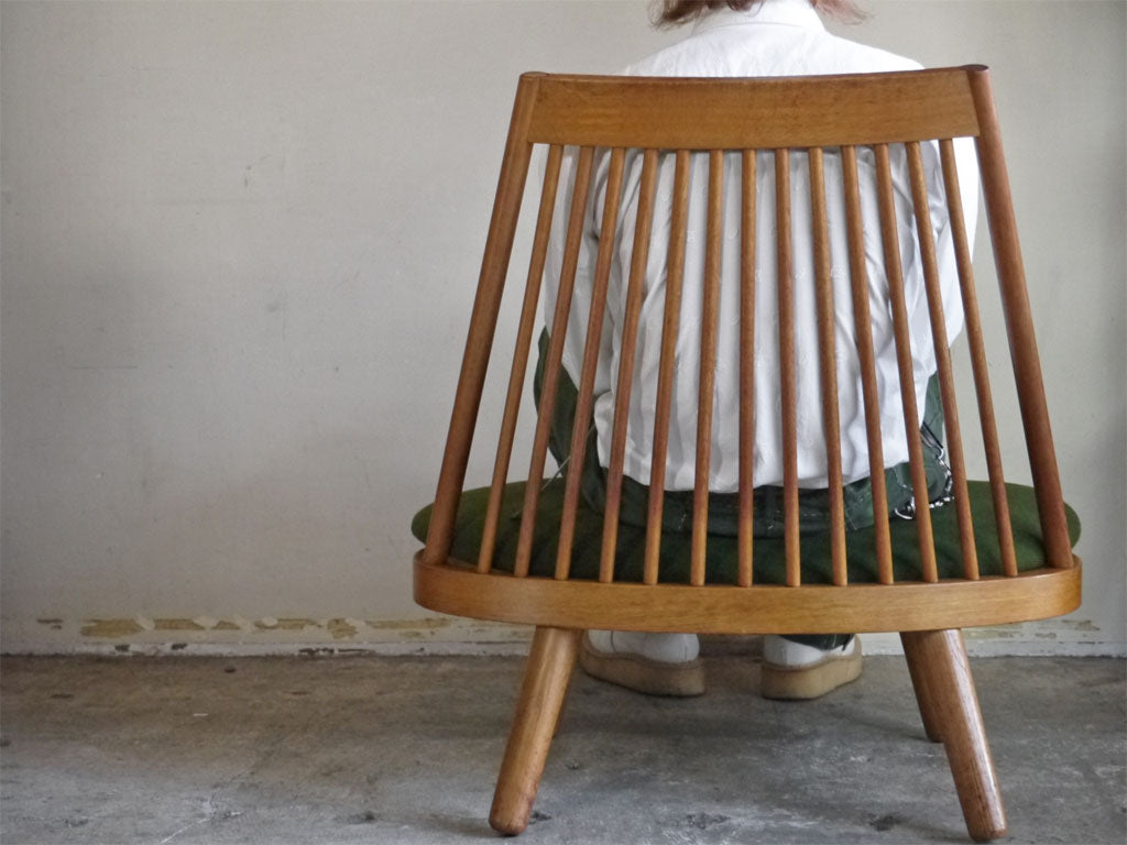 天童木工 TENDO スポークチェア ラウンジチェア オーク無垢材 あぐら椅子 豊口克平 ビンテージ ～丁度良い安らぎ～