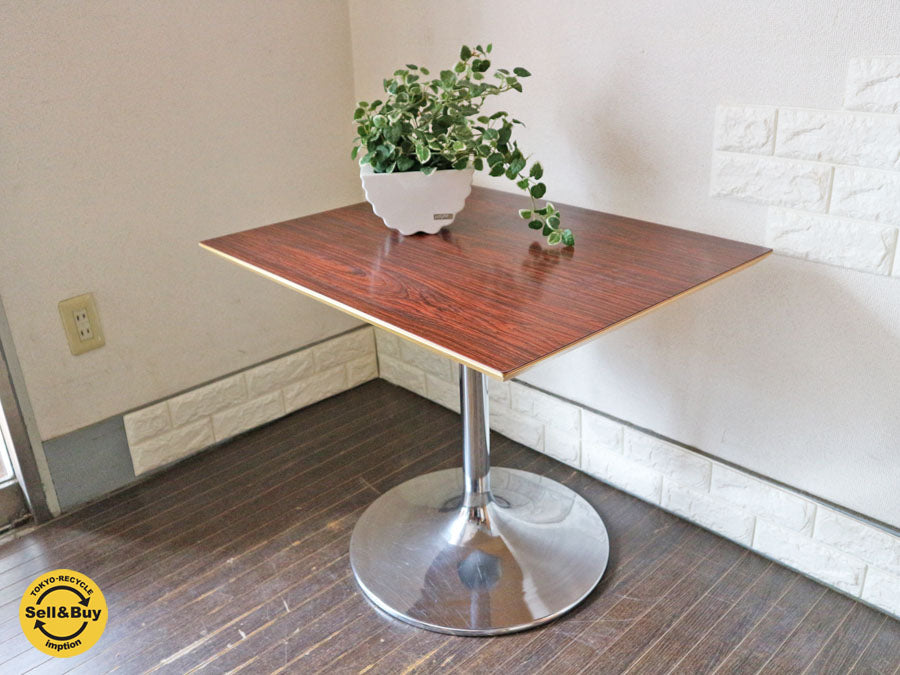 D&DEPARTMENT オリジナル カフェテーブル ローズウッド 調天板 × ラッパ脚 廃番アイテム D&D カフェインテリア ～お洒落なカフェ空間にしてくれるテーブル～ 【 買取と販売とレンタルのお店 】