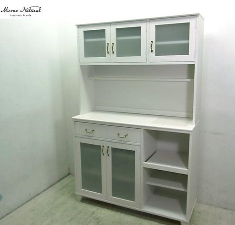 やわらかな印象と‟木”の風合い～Momo natural LAND シリーズ ホワイト キッチンボード パイン材 【買取と販売とレンタルのお店】