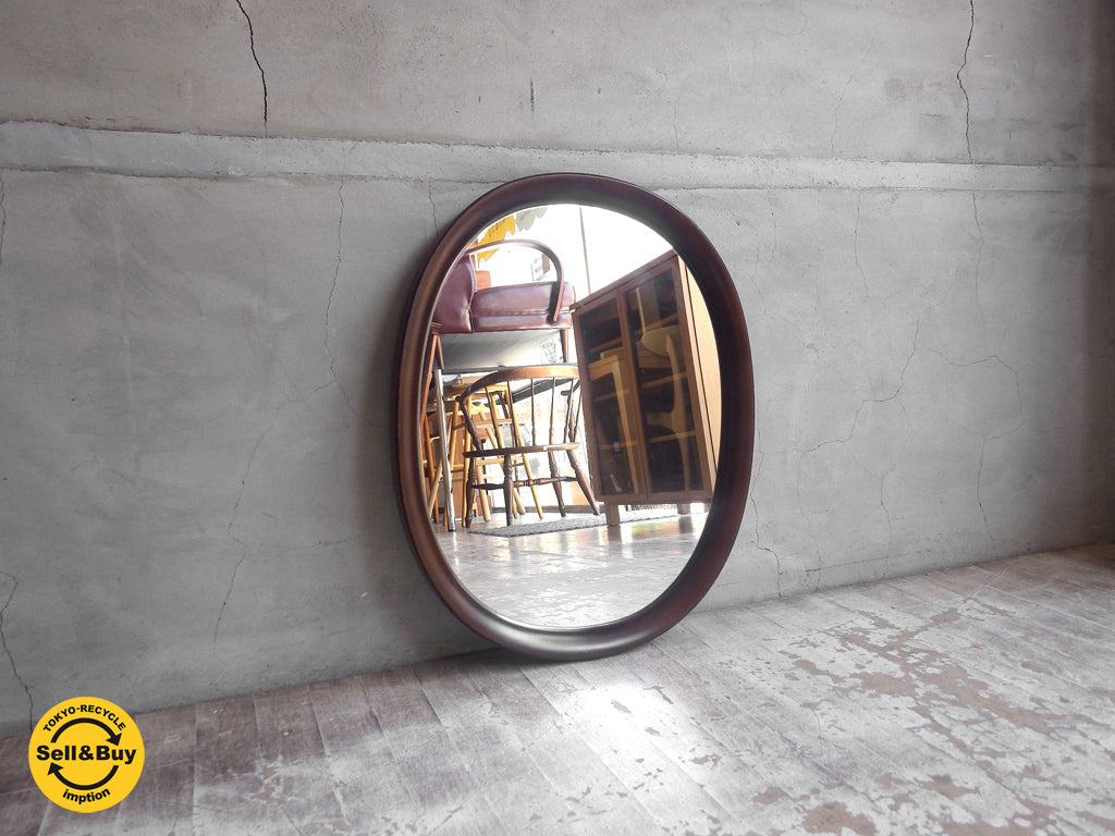秋田木工 Akimoku オーバル ミラー 鏡 小判型 柳宗理 デザイン 古代色 中古品 買い取りしました。